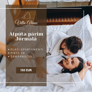 Piedāvājums pārim “Villa Alvīne” apartamentos