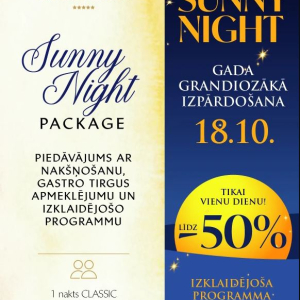 "Sunny Night" īpašā izpārdošana viesnīcā "Baltic Beach Hotel & SPA"