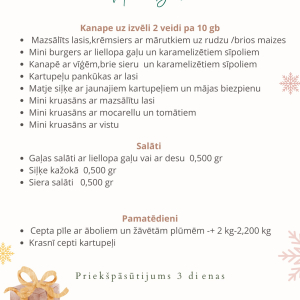  Kafejnīcas “Madame Brioš” piedāvājums Ziemassvētku un Jaungada svētku galdam